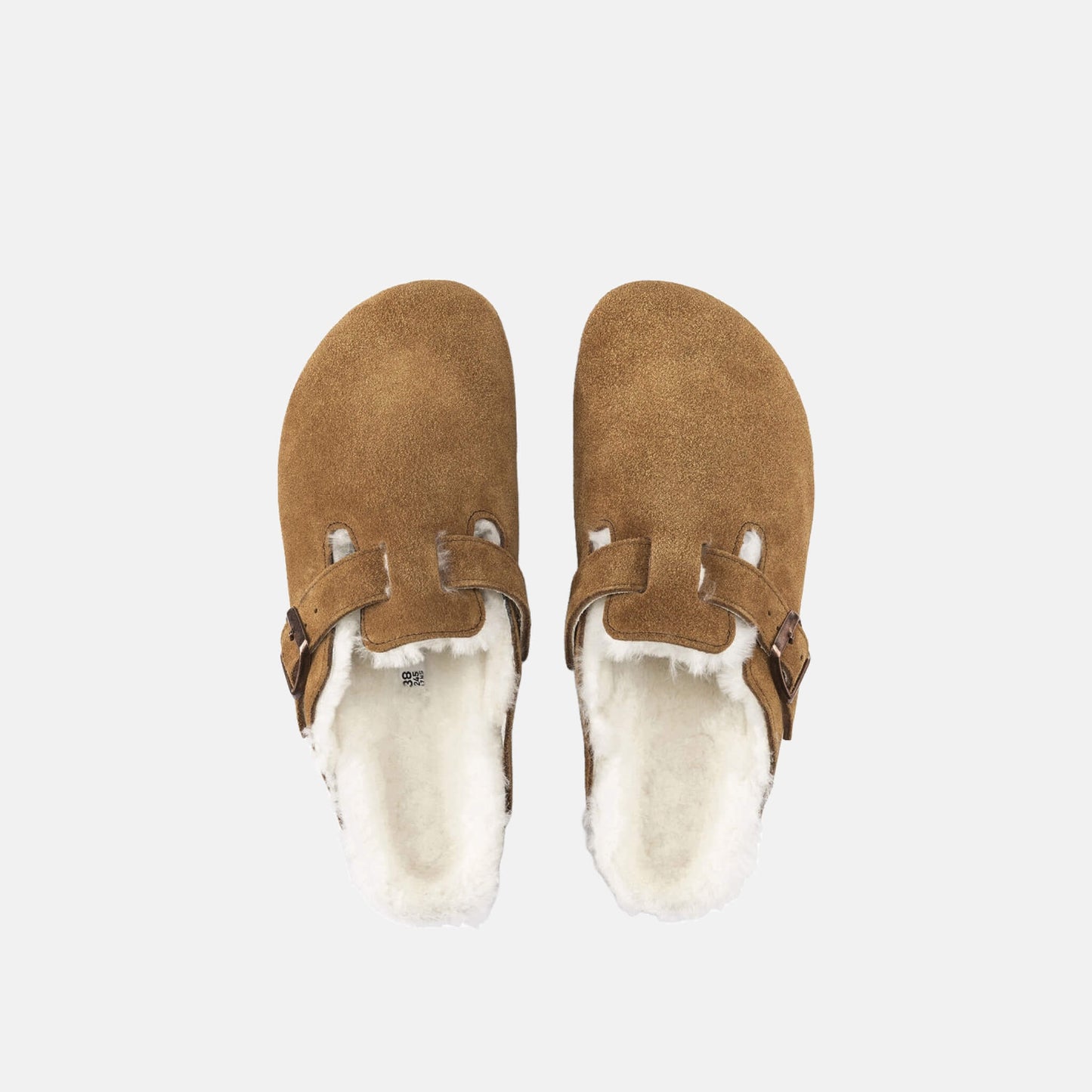 Birkenstock Boston Fourré Marron – Sabots Daim Laine Shearling