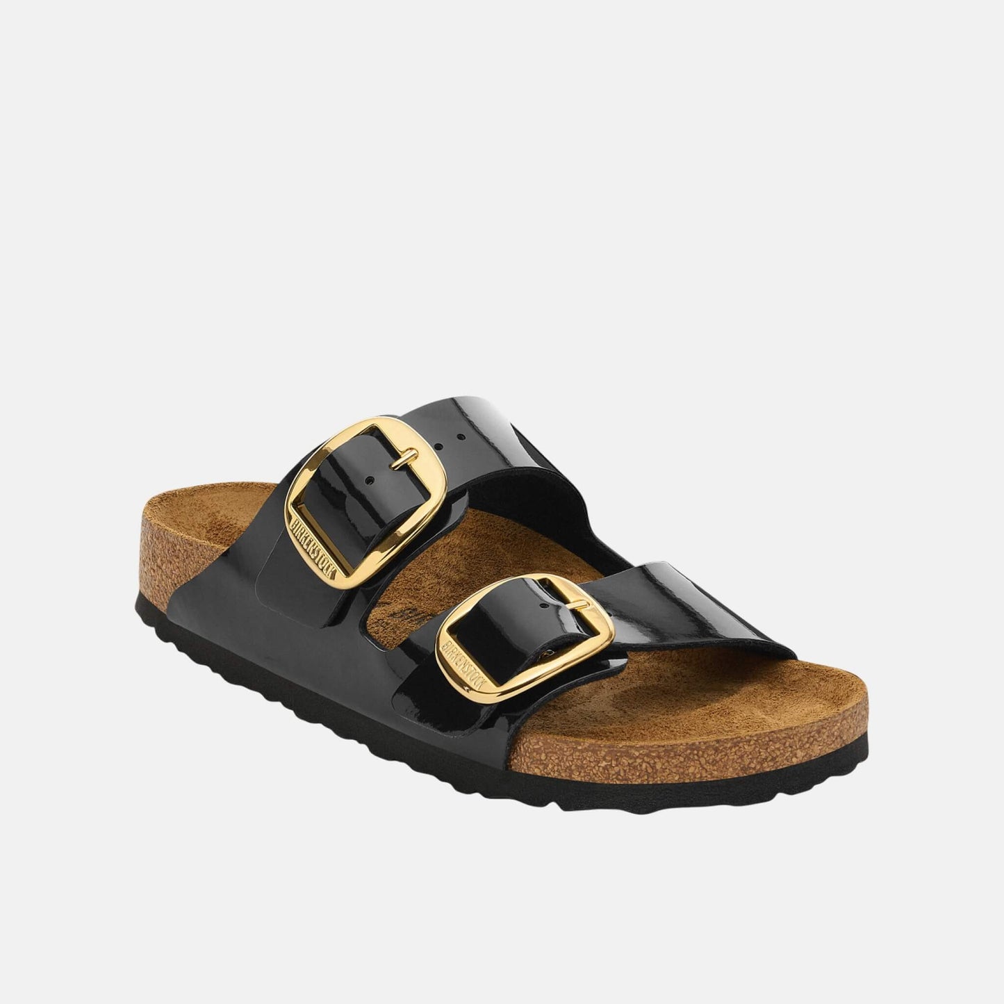 Birkenstock Arizona Big Buckle Verni Noir/Or – Sandales Grande Boucle