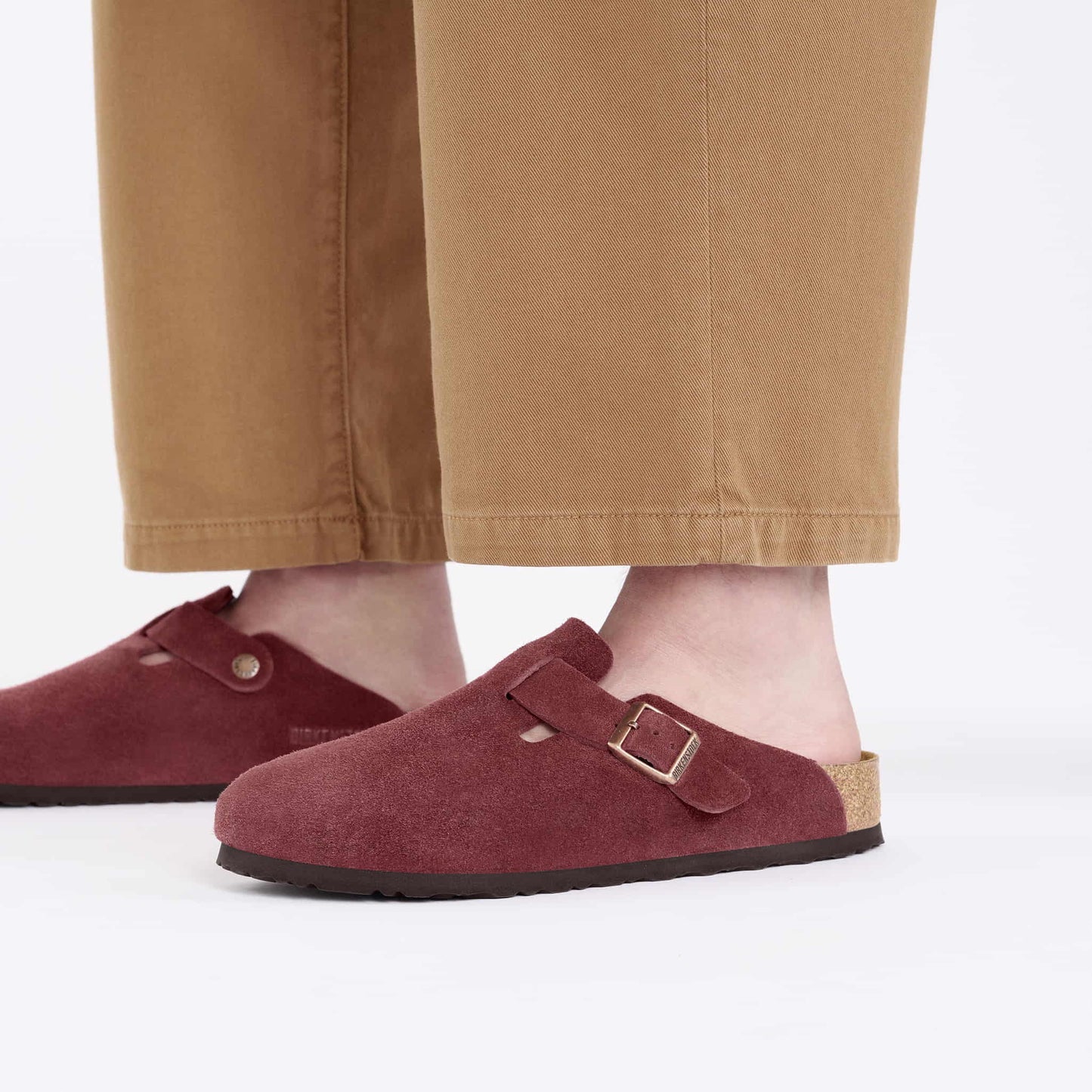 Birkenstock Boston Daim Bordeaux Zinfandel – Sabots Automne