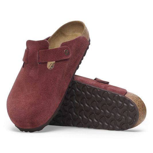 Birkenstock Boston Daim Bordeaux Zinfandel – Sabots Automne