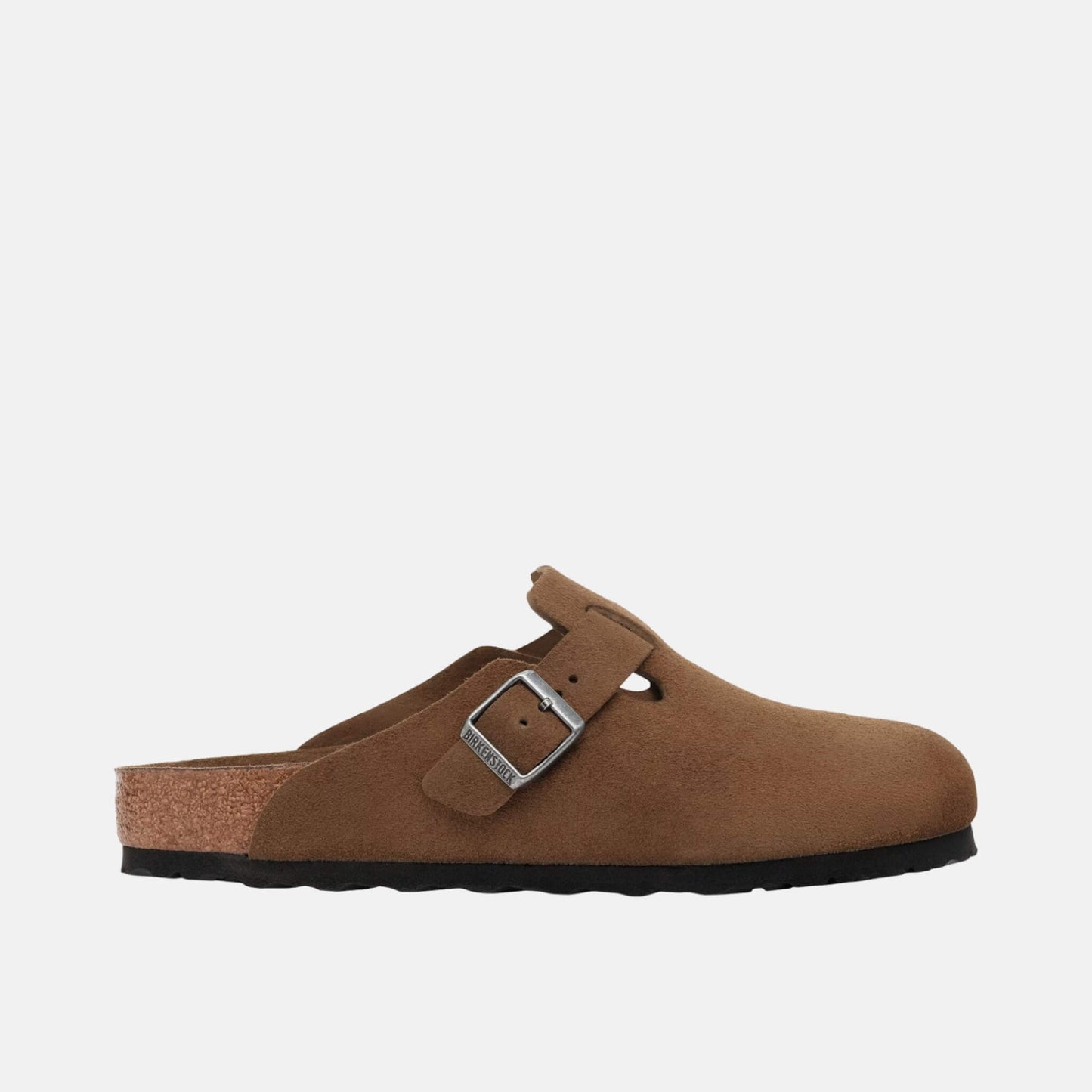 Birkenstock Boston Daim Marron Soft Footbed – Sabots Confort