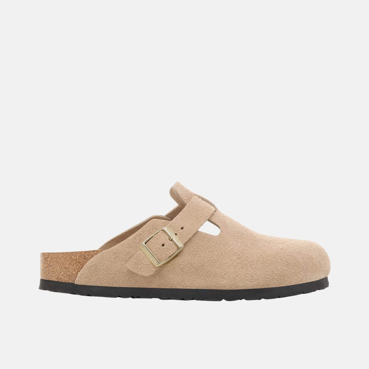 Birkenstock Boston Daim Beige – Sabots Semelle Liège