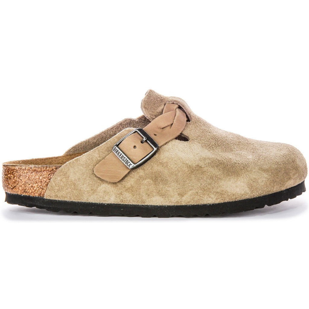 Birkenstock Sabots Mixte Cuir tressé – Taupe