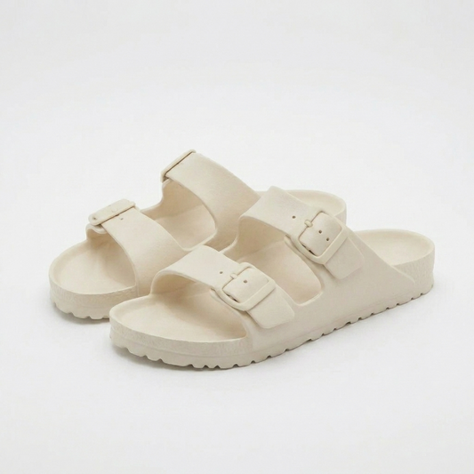 Sandales Femme EVA Deux Brides Beige – Légères Imperméables