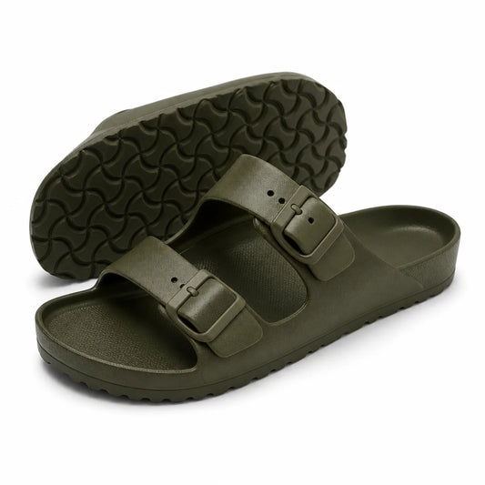 Sandales Mixtes EVA Deux Brides Kaki – Légères Imperméables