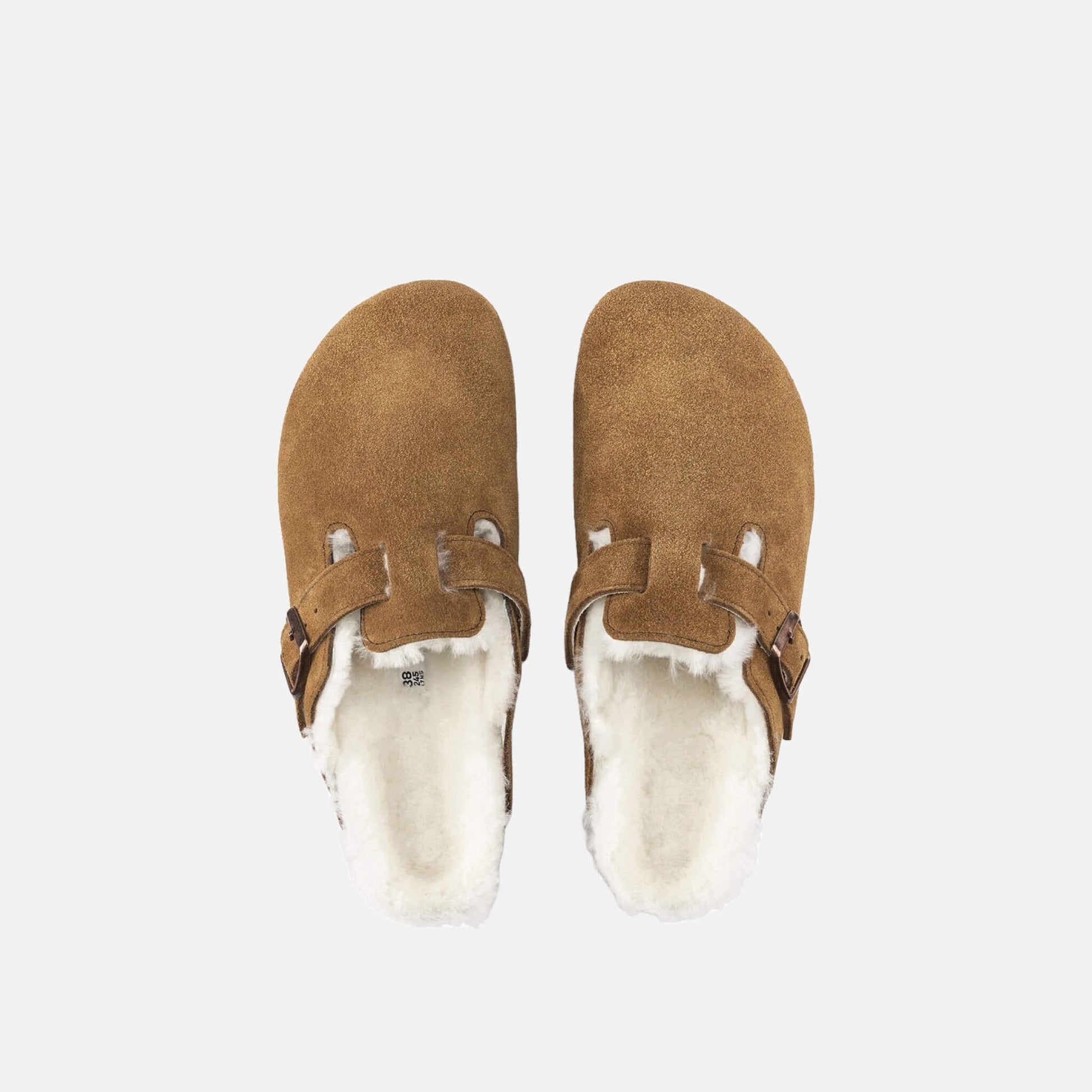 Birkenstock Boston Fourré Marron – Sabots Daim Laine Shearling