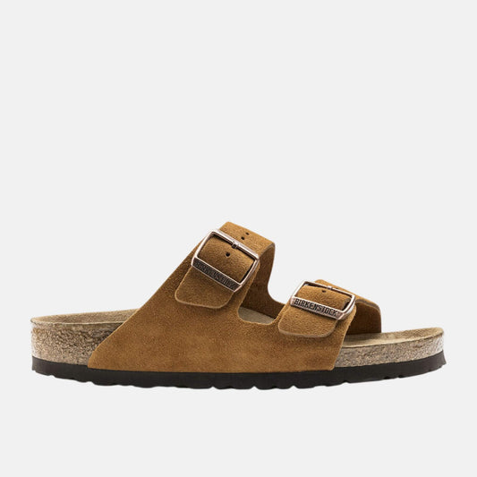 Birkenstock Arizona Daim Marron – Sandales Soft Footbed Cuir Velours
