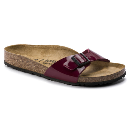 Birkenstock Madrid Verni Bordeaux Port – Mules Une Bride Femme