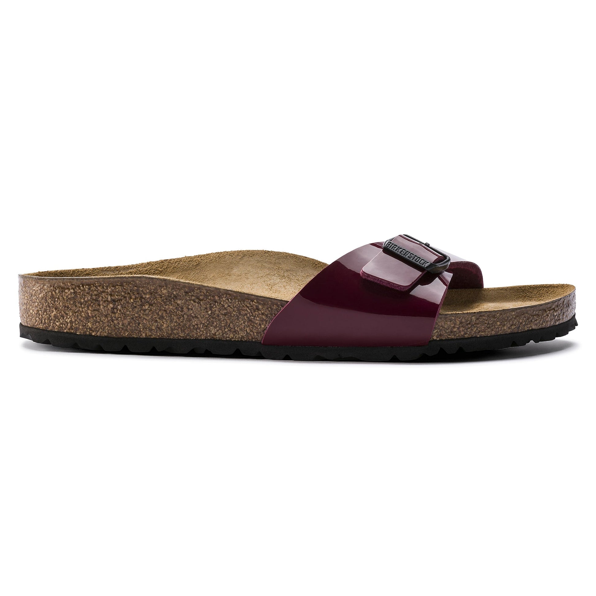Birkenstock Madrid Verni Bordeaux Port – Mules Une Bride Femme
