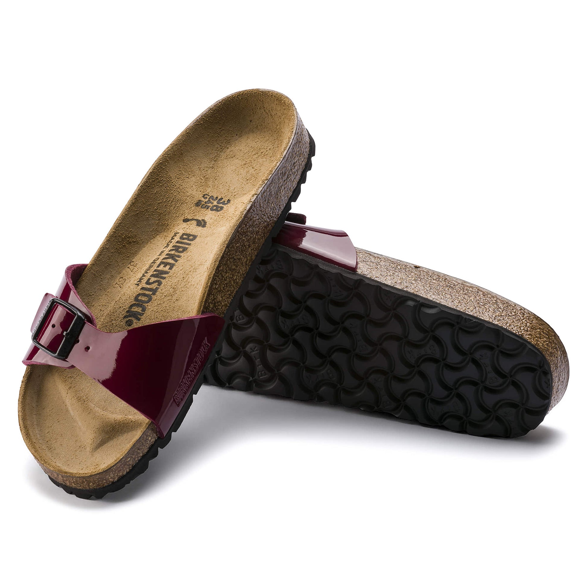 Birkenstock Madrid Verni Bordeaux Port – Mules Une Bride Femme