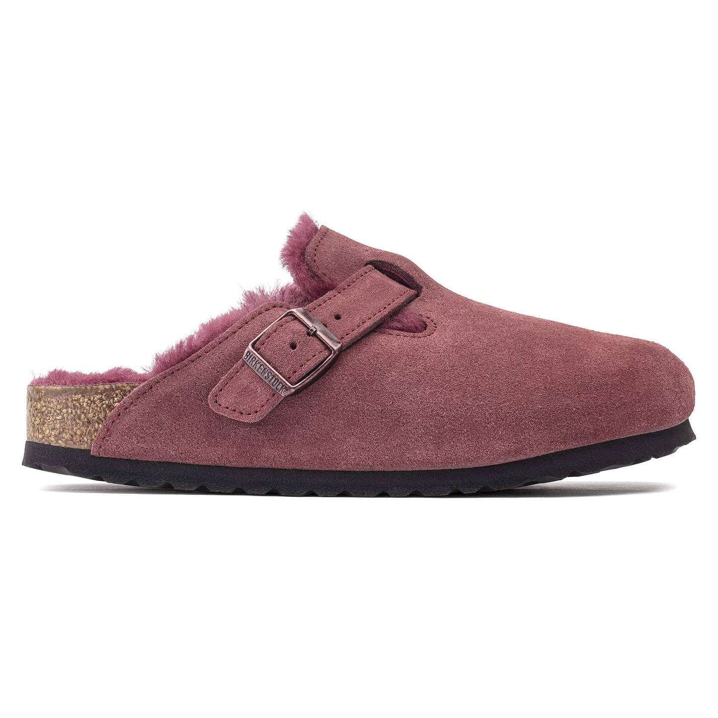 Birkenstock Boston Fourré Bordeaux – Sabots Laine Maroon