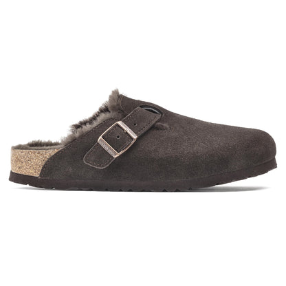 Birkenstock Boston Fourré Mocha – Sabots Daim Laine Moka
