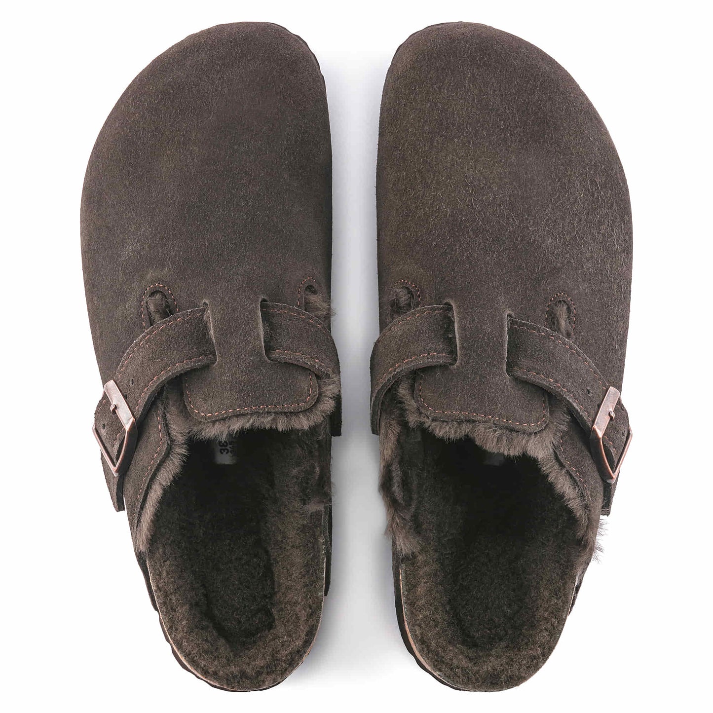 Birkenstock Boston Fourré Mocha – Sabots Daim Laine Moka