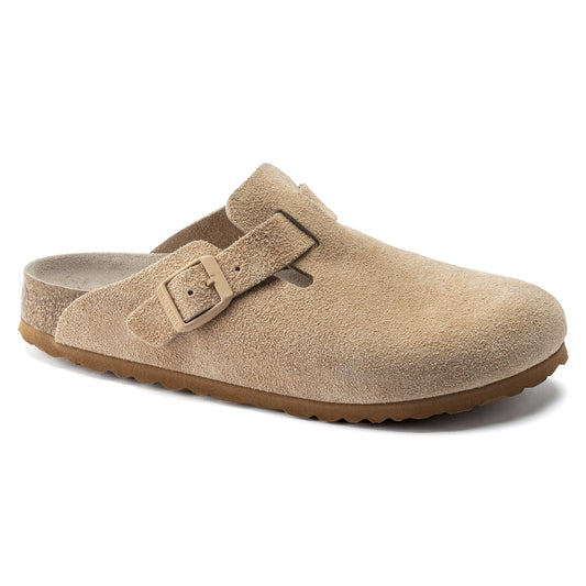 Birkenstock Boston Daim Beige Argile – Sabots Clay Semelle Liège
