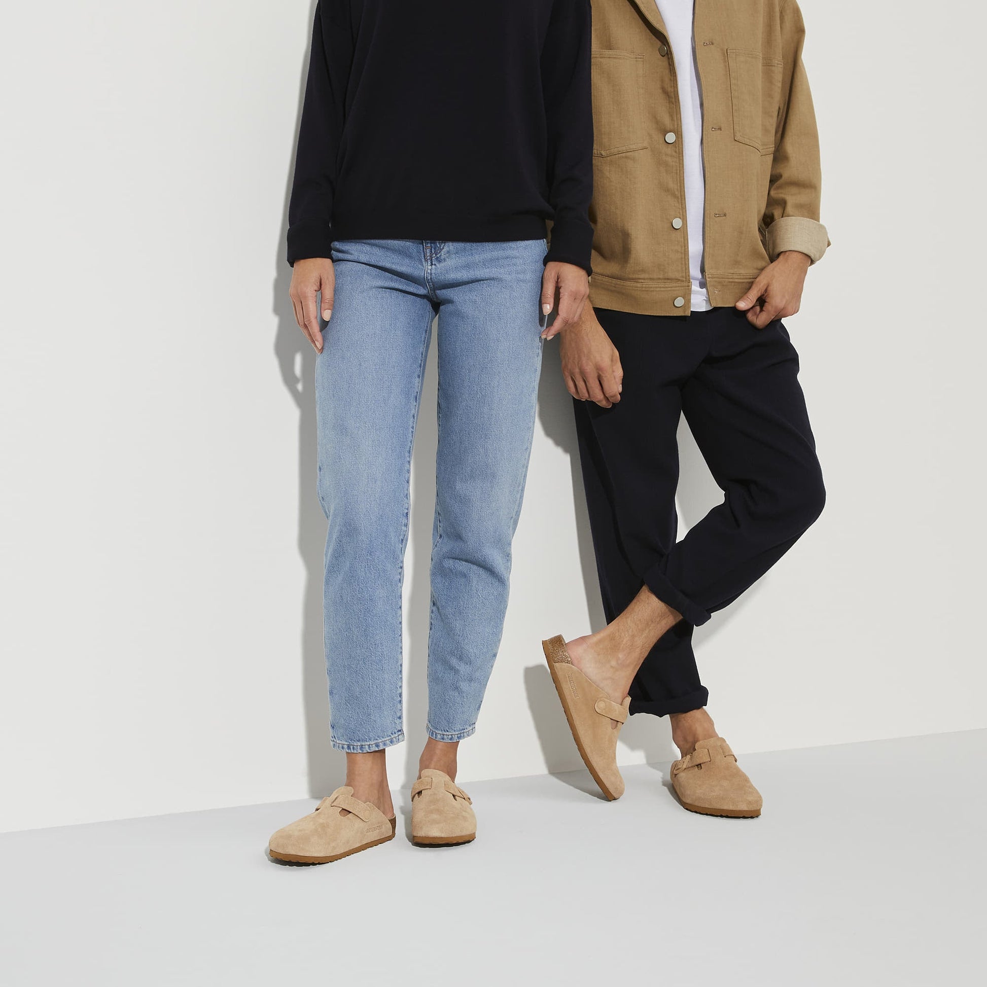 Birkenstock Boston Daim Beige Argile – Sabots Clay Semelle Liège