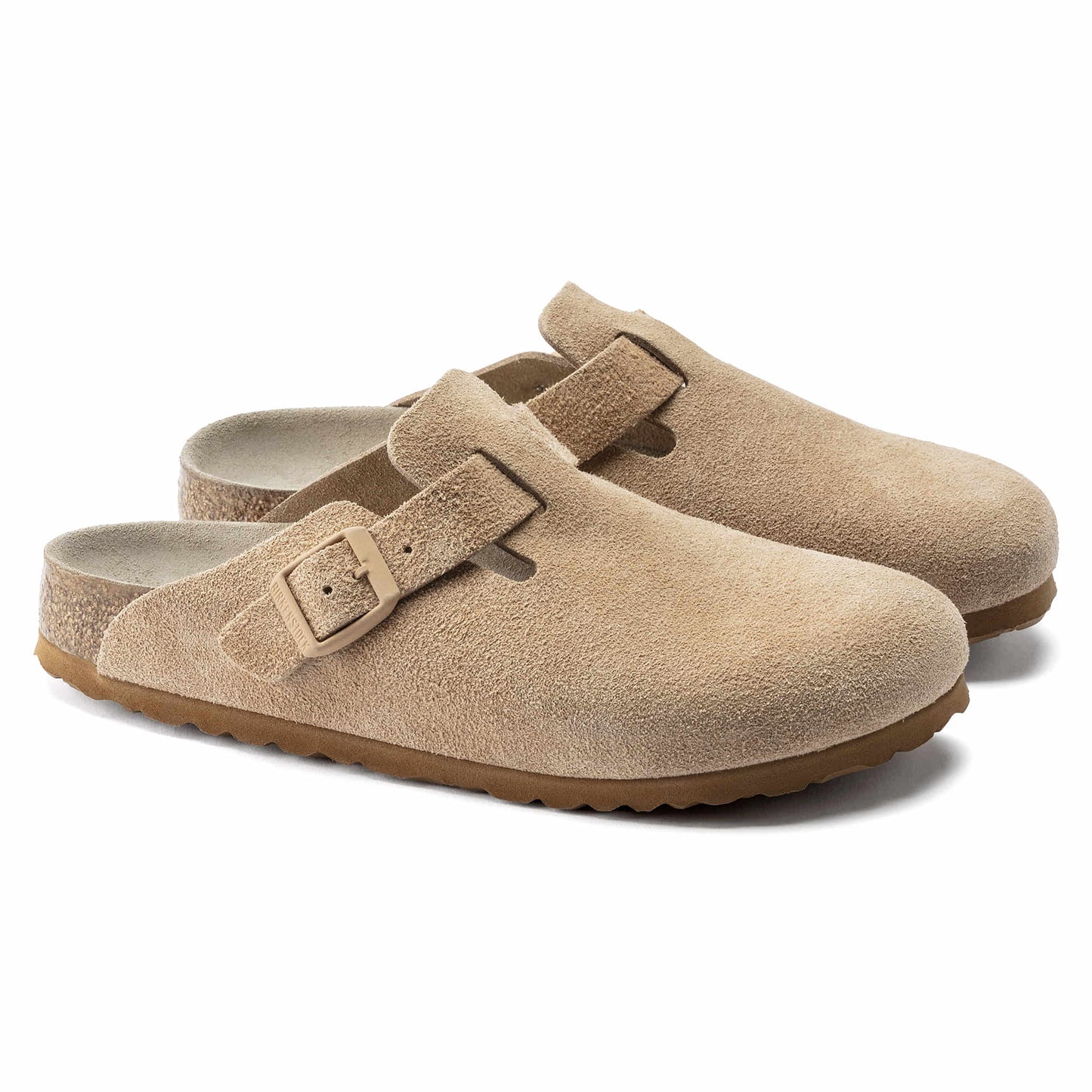 Birkenstock Boston Daim Beige Argile – Sabots Clay Semelle Liège