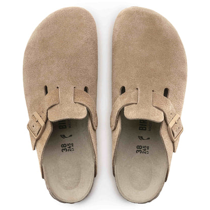 Birkenstock Boston Daim Beige Argile – Sabots Clay Semelle Liège