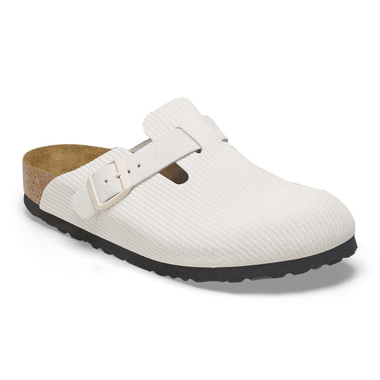 Birkenstock Boston Corduroy Blanc Antique – Sabots Daim Côtelé Écru