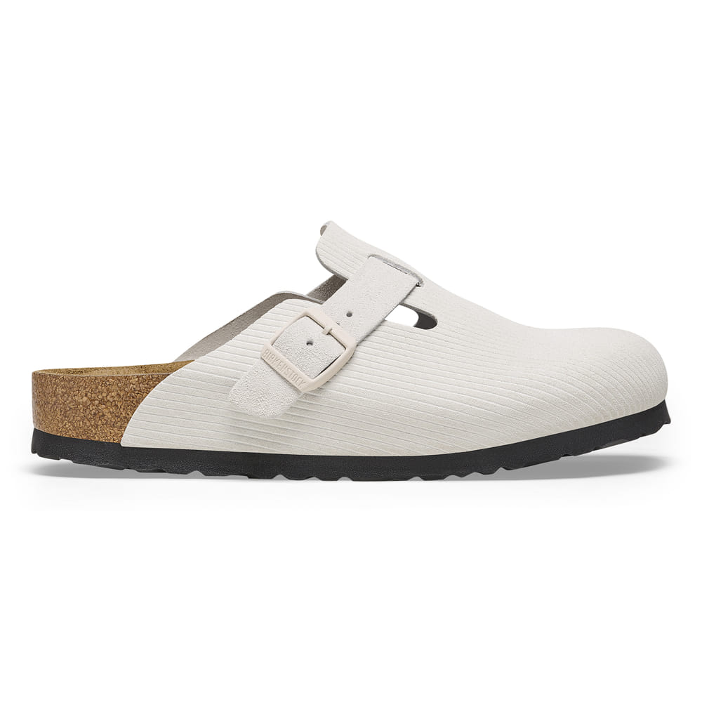 Birkenstock Boston Corduroy Blanc Antique – Sabots Daim Côtelé Écru