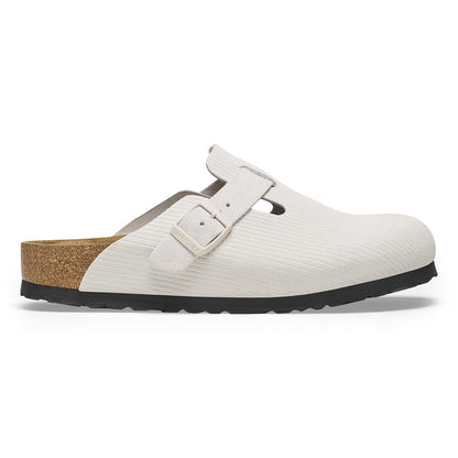 Birkenstock Boston Corduroy Blanc Antique – Sabots Daim Côtelé Écru