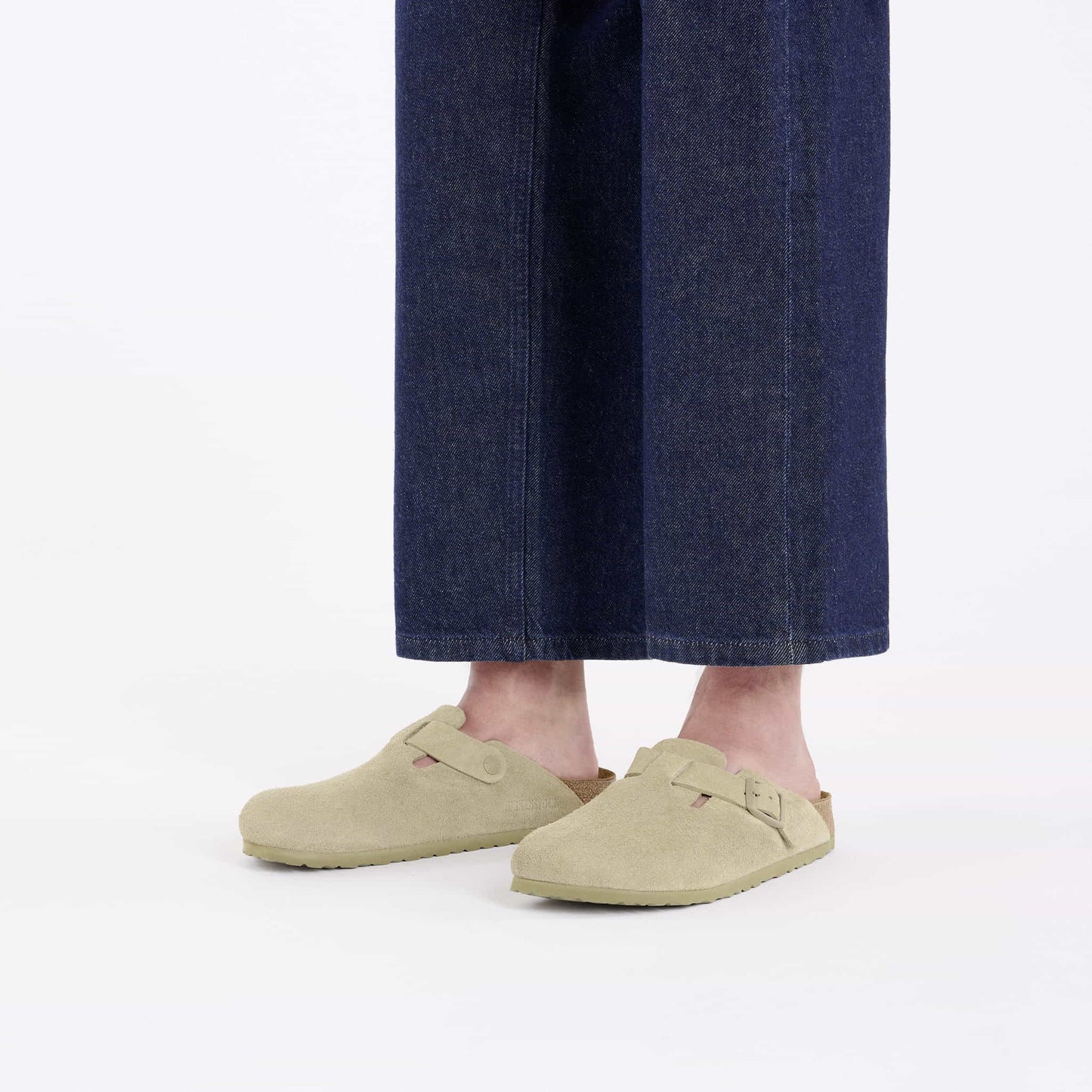 Birkenstock Boston Daim Kaki – Sabots Faded Khaki Automne