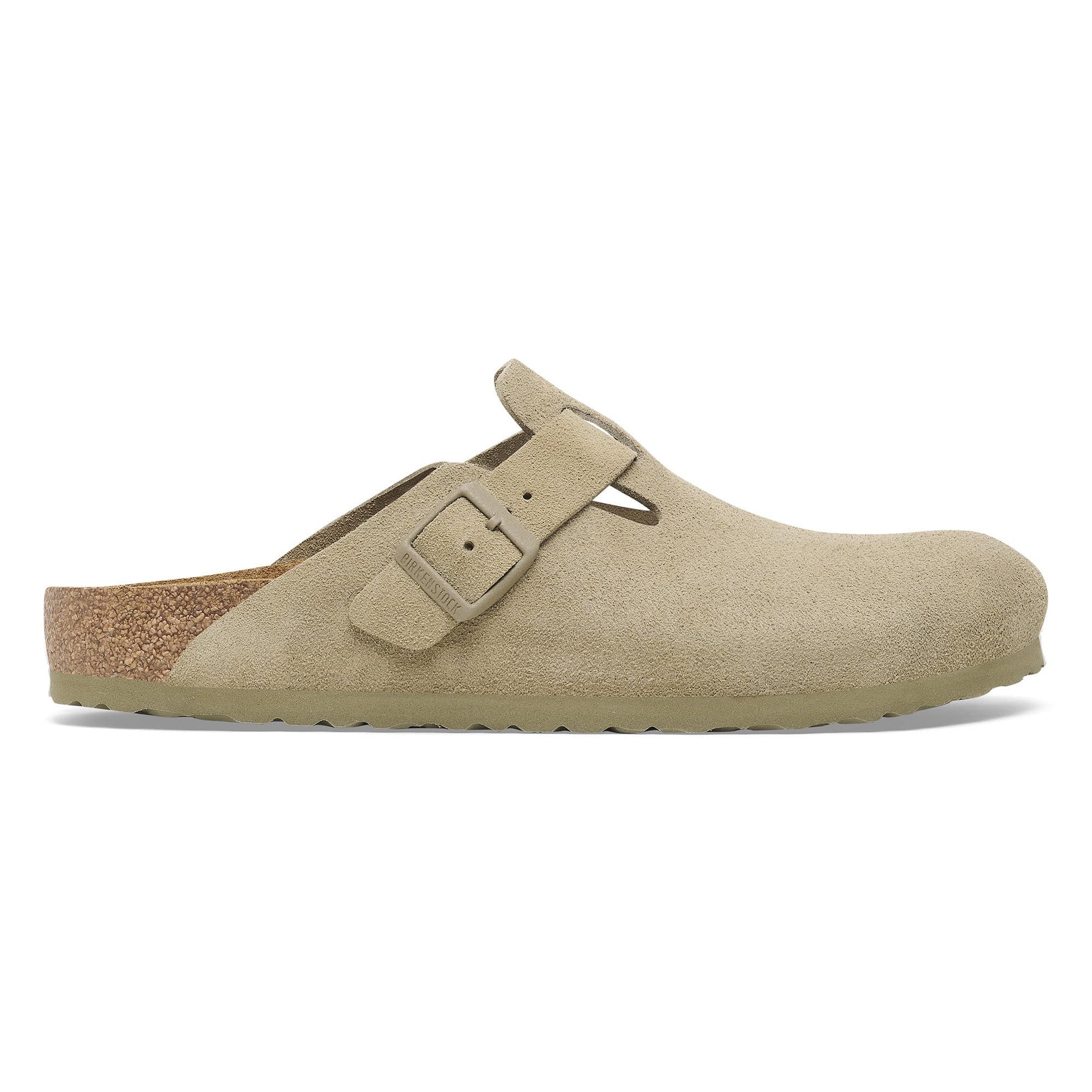 Birkenstock Boston Daim Kaki – Sabots Faded Khaki Automne