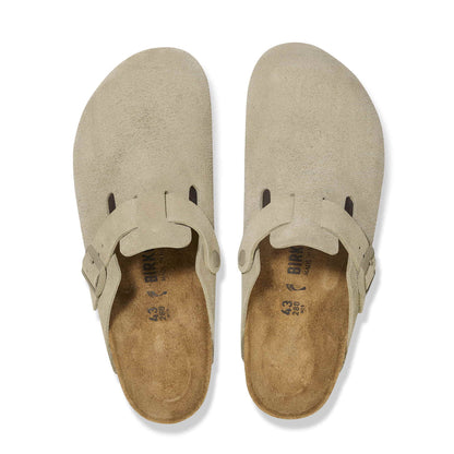 Birkenstock Boston Daim Kaki – Sabots Faded Khaki Automne
