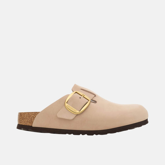 Birkenstock Boston Big Buckle Beige – Sabots Grande Boucle Nubuck