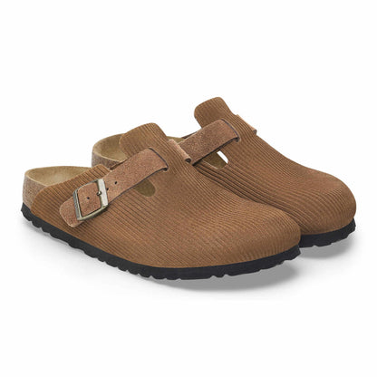Birkenstock Boston Corduroy Dark Tea – Sabots Daim Côtelé Brun