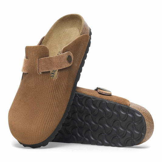 Birkenstock Boston Corduroy Dark Tea – Sabots Daim Côtelé Brun