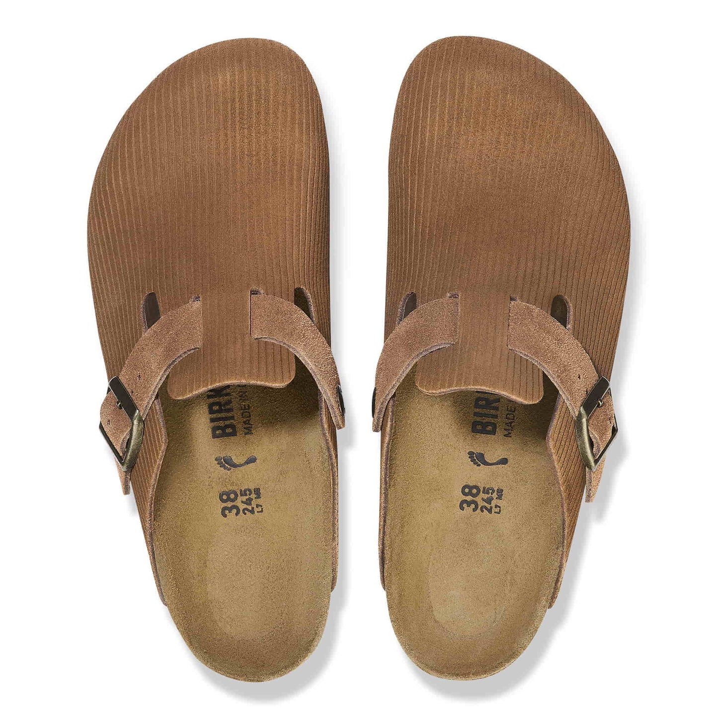 Birkenstock Boston Corduroy Dark Tea – Sabots Daim Côtelé Brun