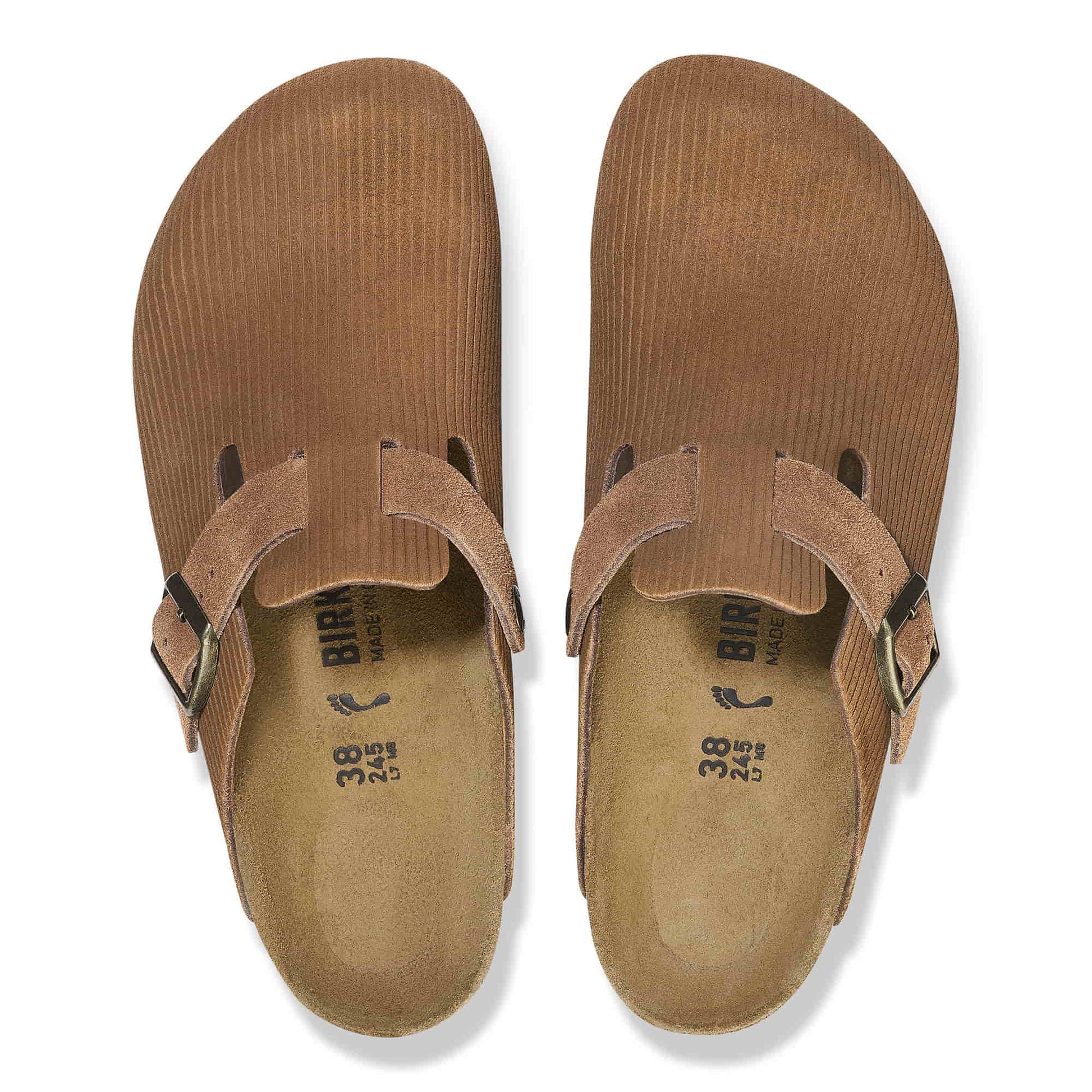Birkenstock Boston Corduroy Dark Tea – Sabots Daim Côtelé Brun