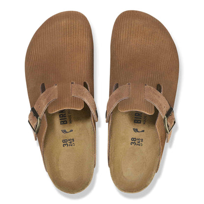 Birkenstock Boston Corduroy Dark Tea – Sabots Daim Côtelé Brun