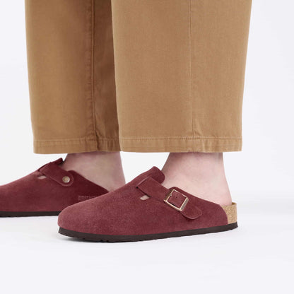 Birkenstock Boston Daim Bordeaux Zinfandel – Sabots Automne