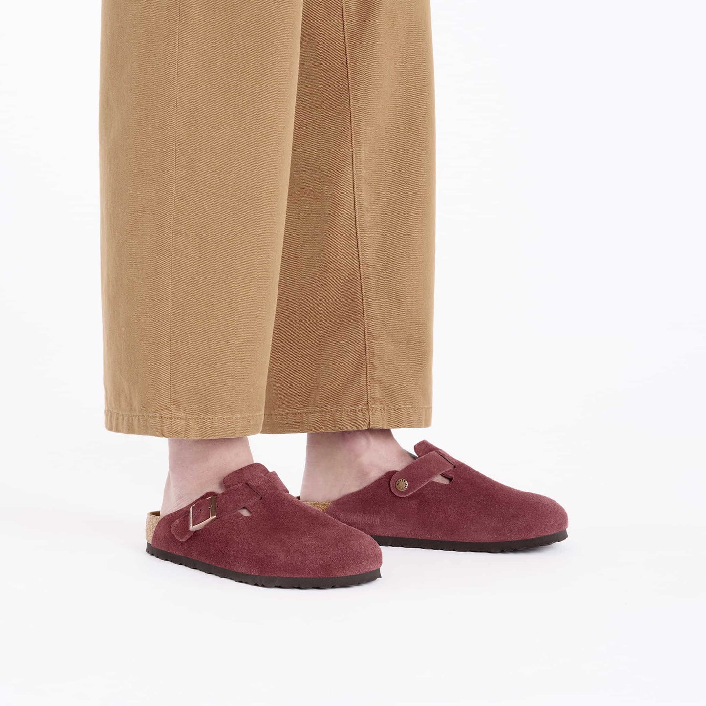 Birkenstock Boston Daim Bordeaux Zinfandel – Sabots Automne