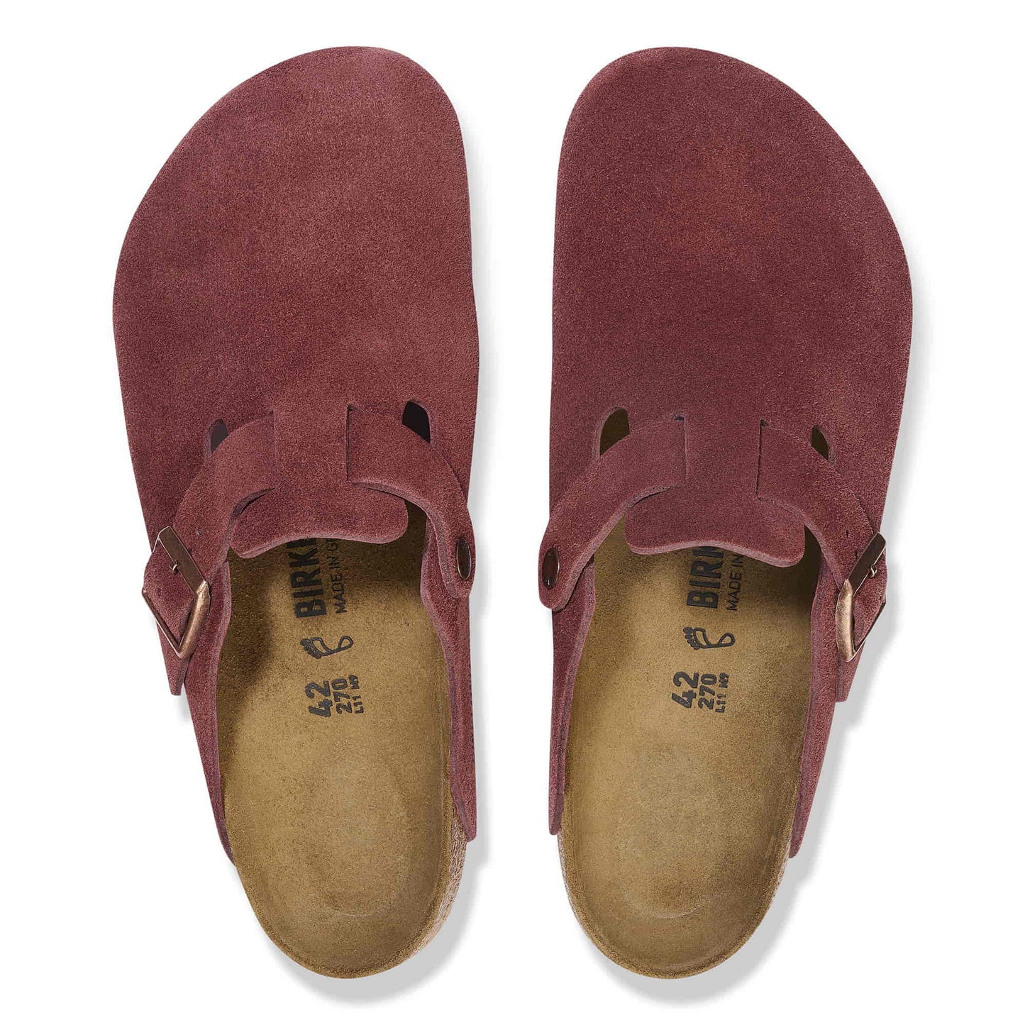 Birkenstock Boston Daim Bordeaux Zinfandel – Sabots Automne