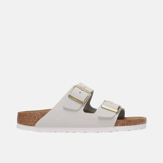 Birkenstock Arizona Nubuck Blanc – Sandales Cuir Mat Semelle Liège