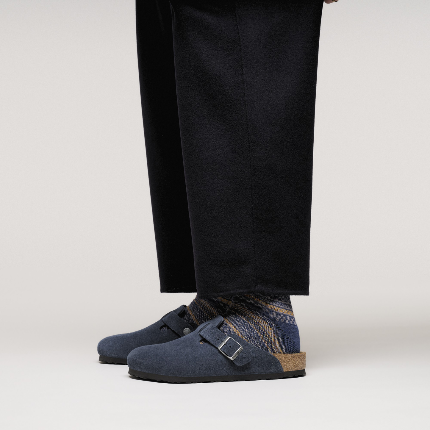 Birkenstock Boston Daim Bleu Marine – Sabots New Navy