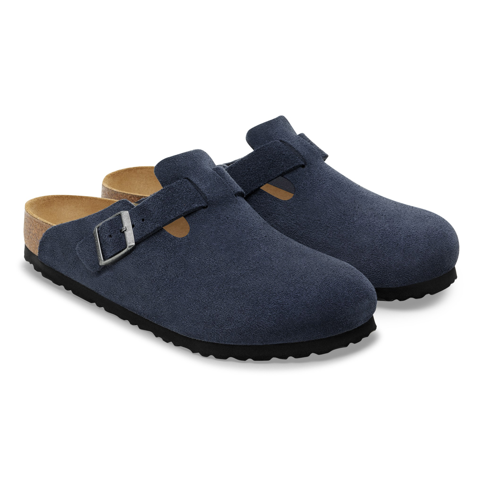 Birkenstock Boston Daim Bleu Marine – Sabots New Navy