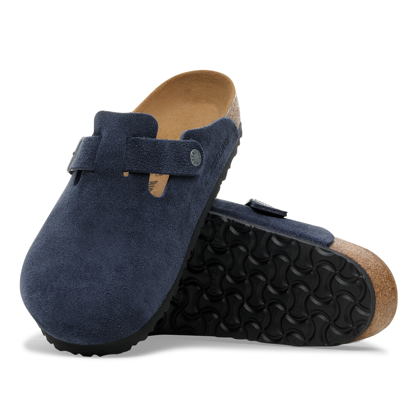 Birkenstock Boston Daim Bleu Marine – Sabots New Navy