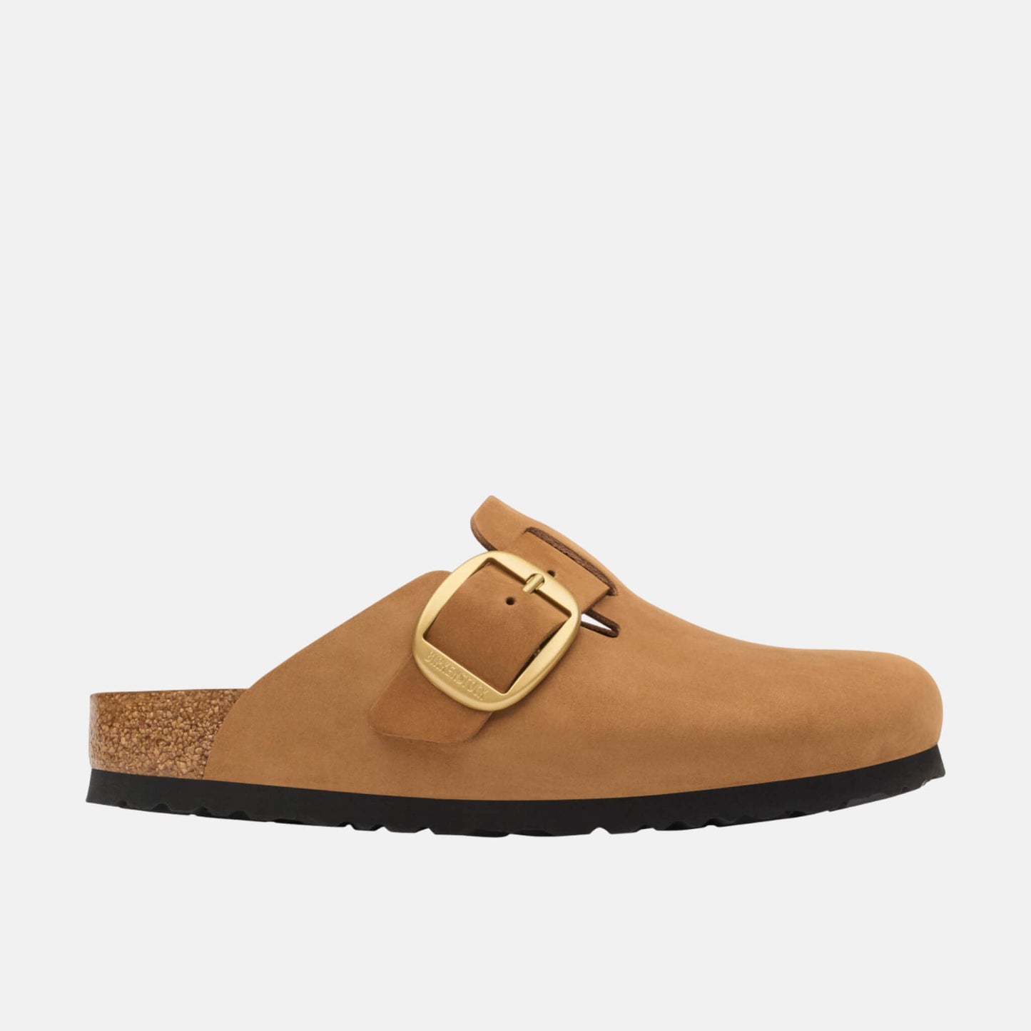 Birkenstock Boston Big Buckle Nubuck Marron – Sabots Grande Boucle Femme