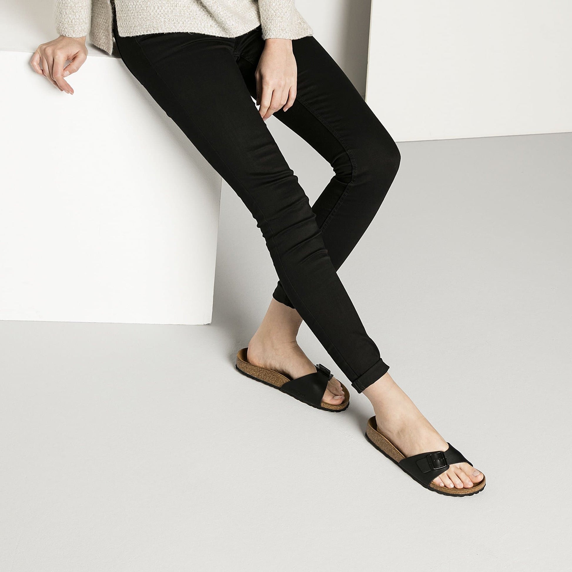 Birkenstock Madrid Noir – Mules Une Bride Birko-Flor