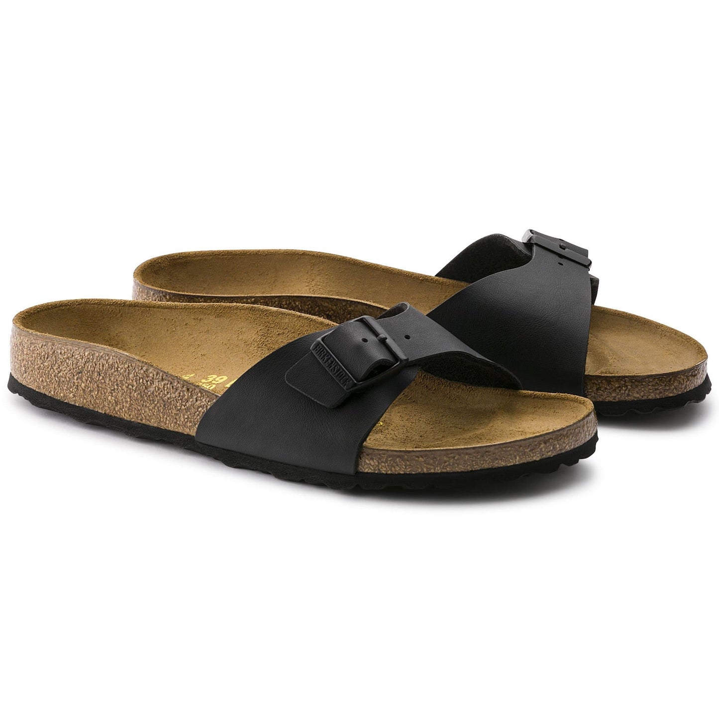 Birkenstock Madrid Noir – Mules Une Bride Birko-Flor