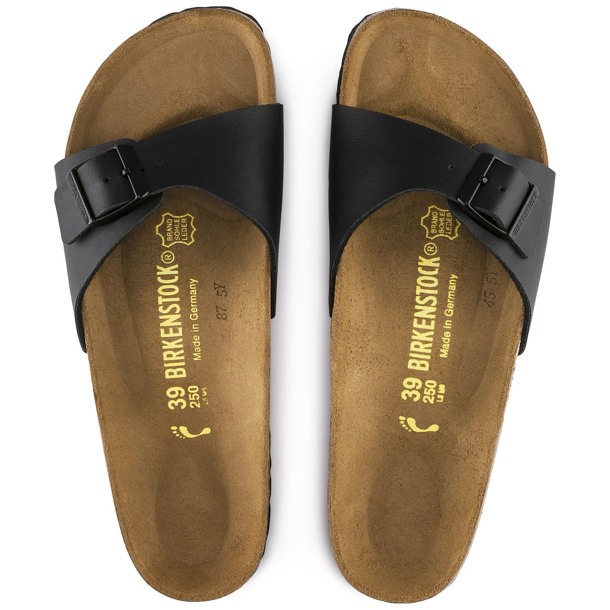 Birkenstock Madrid Noir – Mules Une Bride Birko-Flor