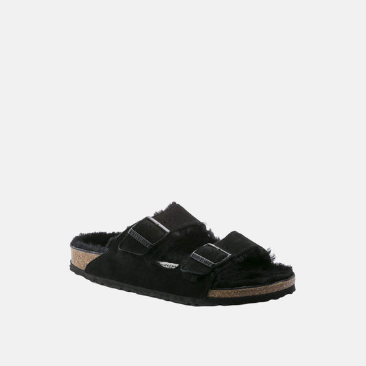 Birkenstock Arizona Fourrée Noir – Mules Daim Laine Shearling