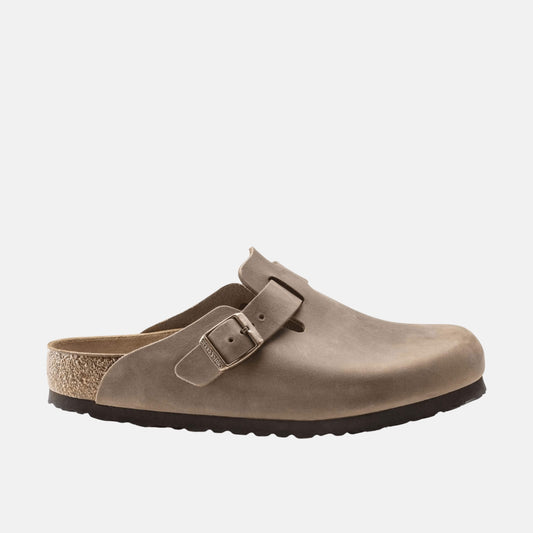 Birkenstock Boston Cuir Huilé Marron – Sabots Patine Naturelle