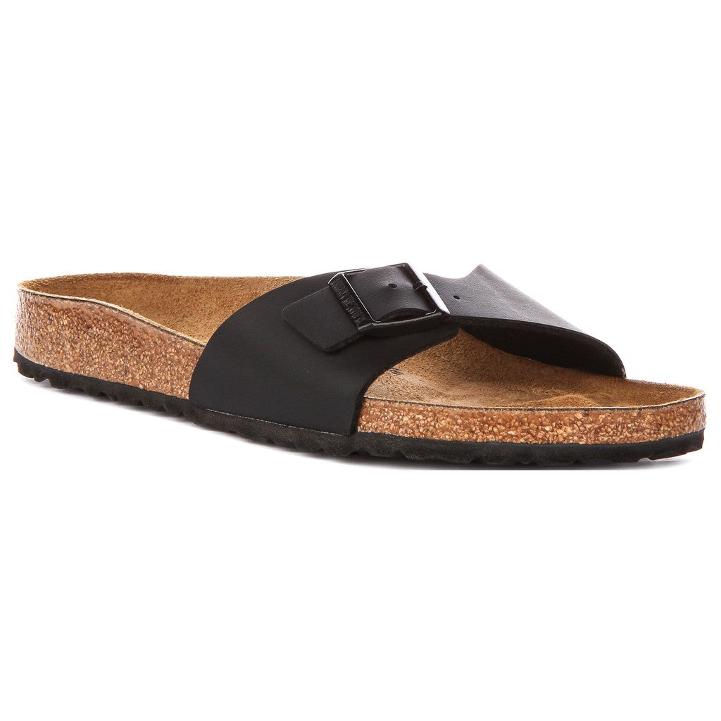 Mules Femme Une Bride Noir – Semelle Anatomique Liège Latex Coupe Étroite