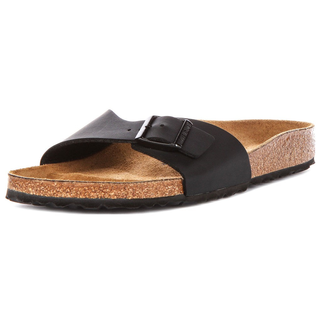 Mules Femme Une Bride Noir – Semelle Anatomique Liège Latex Coupe Étroite