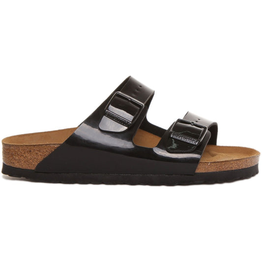 Birkenstock Sandales à deux brides Femme Cuir verni – Noir verni