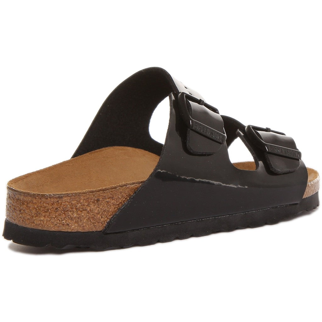 Birkenstock Sandales à deux brides Femme Cuir verni – Noir verni
